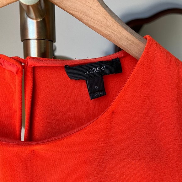 j. crew short sleeve crepe blouse tee - red - size 0 - Picture 2 of 5